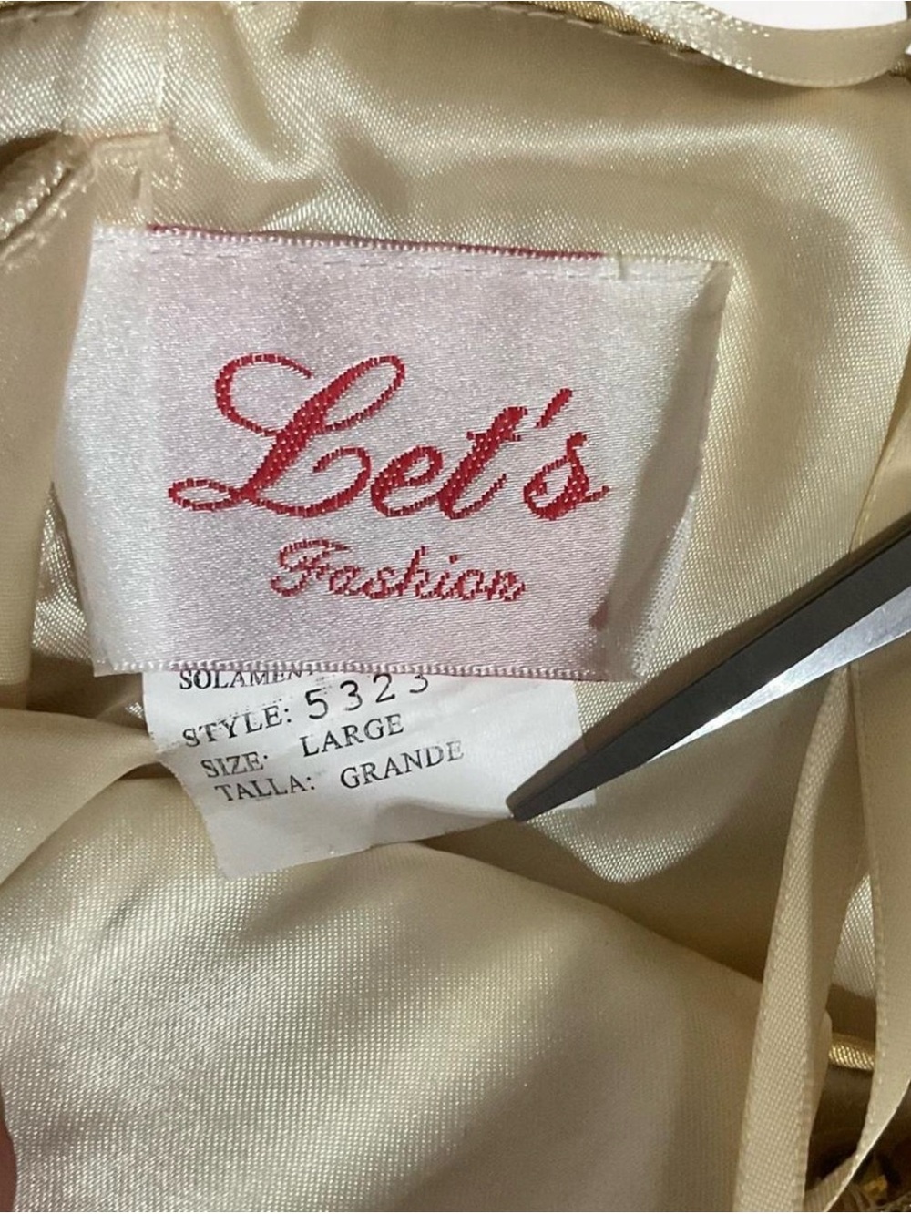 Gold Strapless Sweetheart Cocktail Dress with Crystal Embellishment - Picture 6 of 7